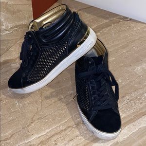 MK Black & Gold High Top Sneakers